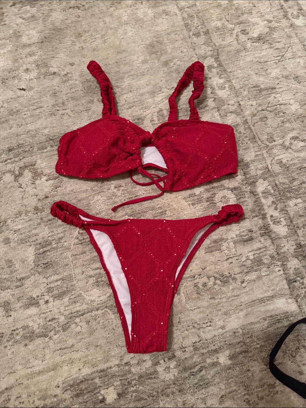 Red Crochet Bikini Set